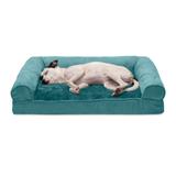 Plush & Suede Full Support Sofa Pet Bed, 30" L X 20" W X 6.25" H, Deep Pool, Medium, Blue