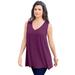 Plus Size Women's Swing Ultimate Tank by Roaman's in Dark Berry (Size 34/36) Top