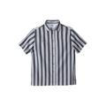 Men's Big & Tall Striped Short-Sleeve Sport Shirt by KingSize in Grey Stripe (Size 3XL)