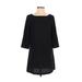 Tildon Casual Dress - Shift Crew Neck 3/4 Sleeve: Black Solid Dresses - Women's Size X-Small