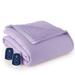 Micro Flannel Sherpa Heated Blanket, Twin, Amethyst