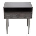 Petra Solid Mango Wood 1-Drawer Accent Table in Smoke Grey Finish w/ Nickel Legs - Diamond Sofa PETRAETGR