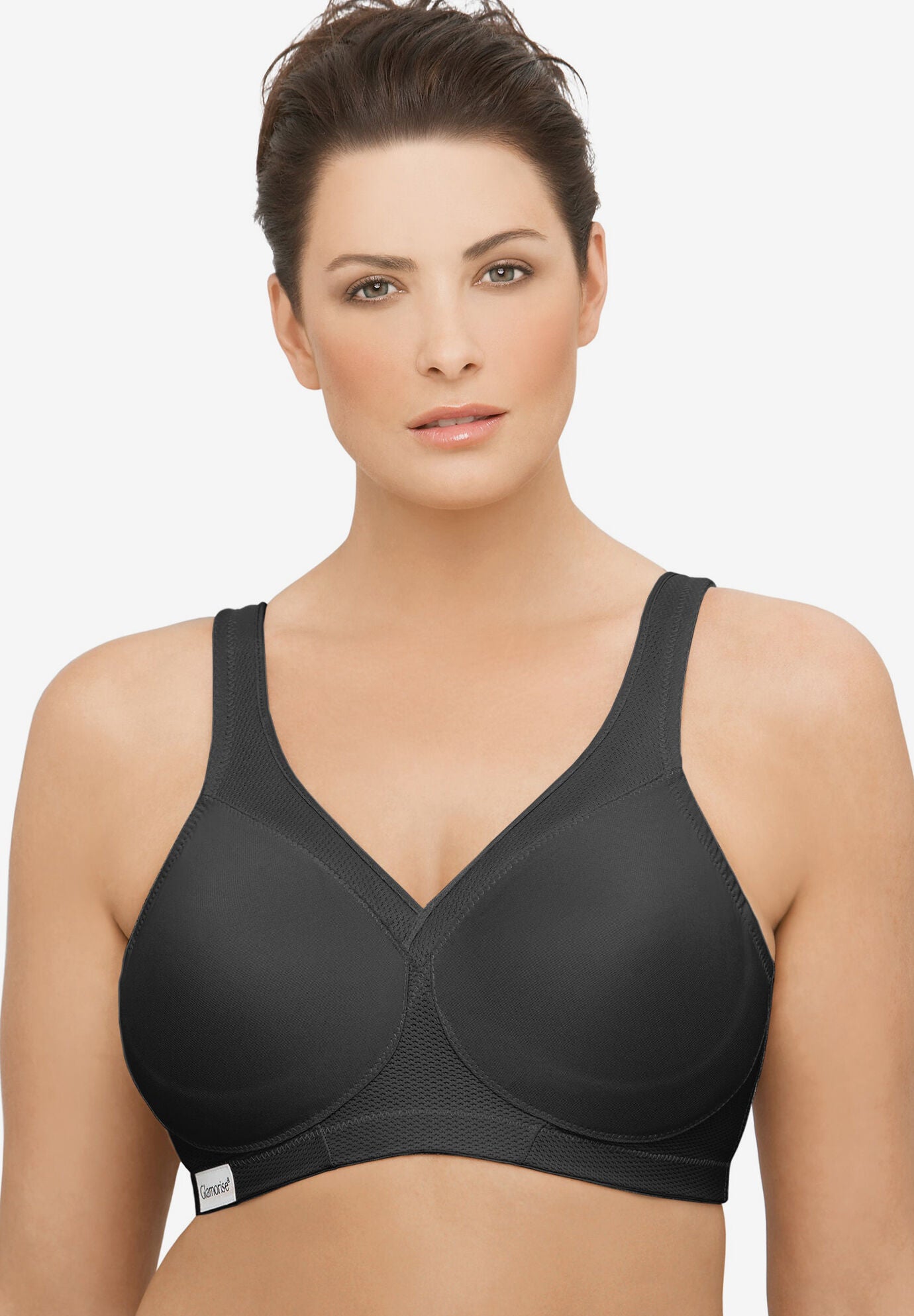 Plus Size Women's Glamorise MagicLift Seamless Sports Wirefree Bra 1006 (Women's & Women's Plus) by Glamorise in Black (Size 42 D)