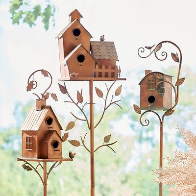 Birdhouse Garden Stakes - Cottage - Grandin Road