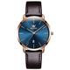 OLEVS Women Wrist Watches Ultra Thin 6.5mm Minimalist Business Dress Waterproof Date Brown Leather Blue Face Strap Slim Watches for Women