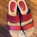 Madewell Shoes | Madewell Red Heeled Wooden Sandals, Size | Color: Red/Tan | Size: 8