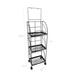 Rebrilliant 3-Tier Metal Shelving Display W/Wheels & Removable Sign Header, Black Finish Wood/Wire/Metal in Black/Brown | Wayfair