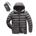 LAPASA Men's Lightweight Water-Resistant Down Jacket Breathable Windproof Packable Hooded M54 (Dark Grey, XL)