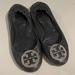 Tory Burch Shoes | Black Tory Burch Minnie Travel Ballet Flat | Color: Black/Silver | Size: 10