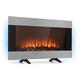 Klarstein Basel - Illumine Electric Fireplace, Fan Heater, Power: 2000 Watts, 2 Heating Levels, LED Flame Illusion, Dimming Function, LED Background Lighting, Thermostat, LED Display, Silver