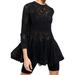 Free People Tops | Free People Coffee In The Morning Sheer Lace Flouncy Crew Neck Tunic Top, Black | Color: Black | Size: Various