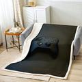 Gaming Flannel Fleece Throw Blanket Home Decorative Warm Boys Video Games Plush Cozy Soft Blankets For Chair/Bed/Couch/Sofa 3D Black Gamer Gamepad Double 60"X80"