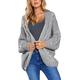 Happy Sailed Womens Casual Open Front Knitted Cardigan Long Sleeve Sweater Coat Size 8 10 Gray