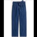 J. Crew Pants & Jumpsuits | J. Crew Paper-Bag Pant Indigo Stripe Blue White | Color: Blue/White | Size: 6