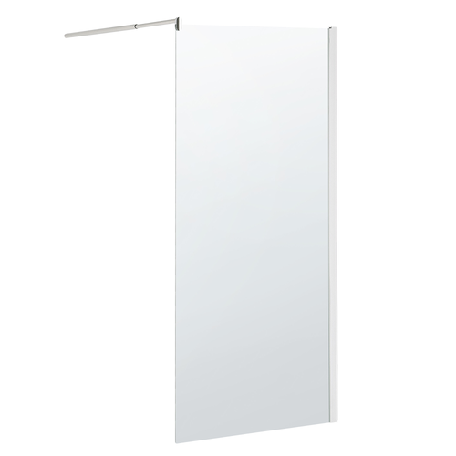 Duschwand Silber aus beständigem Temperglas verchromte Aluminiumprofile Duschabtrennung ohne Türen Walk-in-Dusche 100 x 190 Elegant Modern