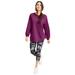 Plus Size Women's Blouson Sleeve Sweatshirt Tunic by ellos in Violet Plum (Size 38/40)