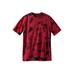 Men's Big & Tall Shrink-Less™ Lightweight Longer-Length Crewneck Pocket T-Shirt by KingSize in Red Marble (Size 5XL)