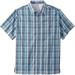 Men's Big & Tall Short-Sleeve Plaid Sport Shirt by KingSize in Slate Blue Plaid (Size 9XL)