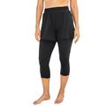 Plus Size Women's Loose Swim Short with Built-In Capri and Pockets by Swim 365 in Black (Size 20)
