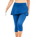 Plus Size Women's Skirted Swim Capri Pant by Swim 365 in Dream Blue (Size 24) Swimsuit Bottoms