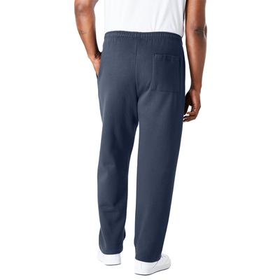 Men's Big & Tall Fleece Open-Bottom Sweatpants by KingSize in Navy (Size L)