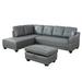 Black Sectional - Latitude Run® Eustolio 96" Wide Faux Leather Corner Sectional w/ Ottoman Faux Leather | 34 H x 96 W x 72 D in | Wayfair