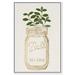 Gracie Oaks Floral & Botanical Mason Jar & Plant I Botanicals - Graphic Art Print on Canvas in White | 36 H x 24 W x 1.5 D in | Wayfair