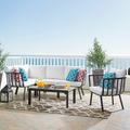 AllModern Riverside 4 Piece Outdoor Patio Aluminum Sectional Set w/ Armchair & Table Metal | Wayfair EC74CCF237DE4285BFF25BB1A022A308