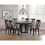 Wildon Home® Zayac Extendable Rubberwood Solid Wood Dining Set Wood in Gray/Black | 30 H in | Wayfair D6F1C4CDF2B549109FFC5553A688005D