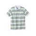 Men's Big & Tall Shrink-Less™ Pocket Piqué Polo Shirt by Liberty Blues in White Stripe Multi (Size XL)