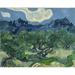 Vault W Artwork Olive Trees by Vincent Van Gogh - Wrapped Canvas Painting Print Canvas, Glass in Blue/Gray/Green | 18 H x 24 W x 1.5 D in | Wayfair