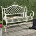 Ophelia & Co. Hornellsville Wrought Iron Garden Outdoor Bench Metal in White | 40 H x 45.75 W x 20 D in | Wayfair OPCO3559 40246319