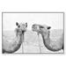 Union Rustic Animals Camel Best Friends Desert Landscapes - Floater Frame Graphic Art Print on Canvas in Gray/White | 10 H x 15 W x 1.5 D in | Wayfair