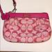Coach Bags | Authentic Coach Pink Signature Wristlet Purse | Color: Pink | Size: 7 1/2” Wide 5” Tall
