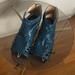 Anthropologie Shoes | Anthro Boutique 9 Flt Cowered Gladiator Sandal. | Color: Blue | Size: 8.5