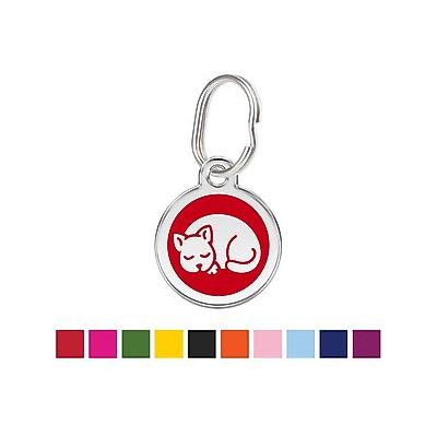Red Dingo Kitten Personalized Stainless Steel Cat ID Tag, Small, Red