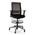 hjh OFFICE 721942 Arbeitsstuhl hoch TOP Work 99 Stoff Schwarz ergonomischer Counterstuhl mit Gleiter