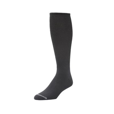 Men's Big & Tall Diabetic Crew Socks with Extra Wide Footbed by KingSize in Heather Charcoal (Size L)