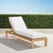 Calhoun Chaise with Cushions in Natural Teak - Rain Resort Stripe Air Blue, Standard - Frontgate