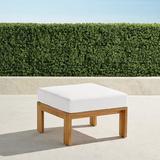 Calhoun Ottoman with Cushion in Natural Teak - Rain Brick, Standard - Frontgate