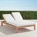 Calhoun Double Chaise with Cushions in Natural Teak - Melon, Standard - Frontgate