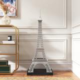 Willa Arlo™ Interiors Stallings Aluminum Floor Eiffel Tower Sculpture Metal in Gray | 42 H x 16 W x 16 D in | Wayfair 22084