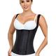 LadySlim by NuvoFit Fajas Colombiana Full Latex Chaleco Vest Waist Cincher Trainer Trimmer Girdle Workout Corset Body Shaper - black - Large