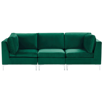 Sofa Grün Polsterbezug aus Samtstoff 3-Sitzer Modulsofa mit Metallgestell Wohnzimmermöbel Modern Wohnzimmer Salon Wohnec