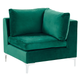Modul Ecksessel Grün Polsterbezug aus Samtstoff quadratisch mit Rückenkissen Modernes Glamour Design Arbeits- und Wohnzimmer Salon Möbel