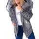 Winter jacket women coat faux fur lined parka winter jacket outdoor hooded jacket outwear denim coat (Color : Grey, Size : L)