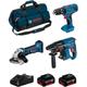 Bosch - Kit 18V BK305BAG (gbh 18V-21 gsb 18V-21 gws 18-125 v-li 2 x 5,0 Ah GAL18V-40 Sac)