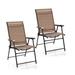 Costway 2 Pieces Outdoor Patio Folding Chair with Armrest for Camping Garden