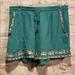 Anthropologie Shorts | Hei Hei Shorts M Green Elastic Waistband Loose Fit | Color: Cream/Green | Size: M