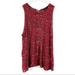 American Eagle Outfitters Tops | American Eagle Floral Lace-Lined Tank Top | Color: Red | Size: Xl